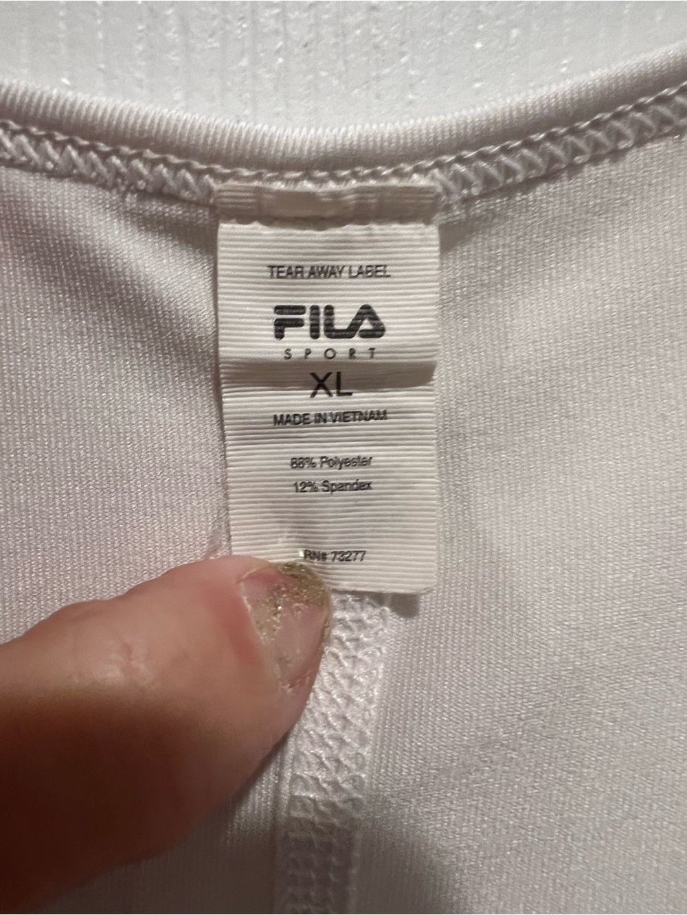 Fila White Racerback Tank Top - Picture 2 of 4